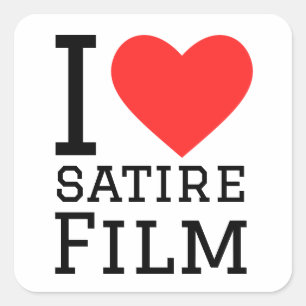 I Liebe Satire Film Quadratischer Aufkleber