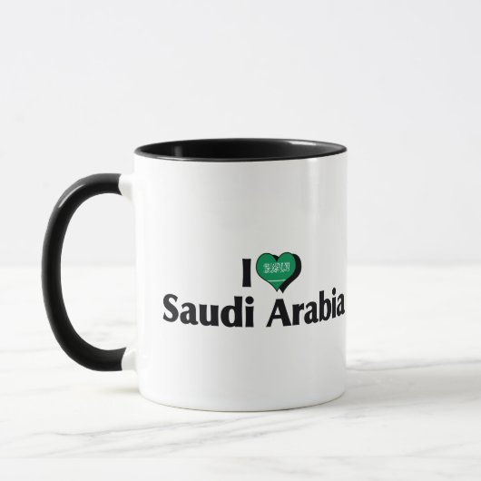 I Liebe Saudi-Arabien-Flagge Tasse (Links)
