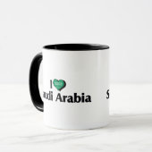 I Liebe Saudi-Arabien-Flagge Tasse (Vorderseite Links)