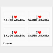 I Liebe Saudi-Arabien Land wie Herzreise Rechteckiger Aufkleber (Blatt)