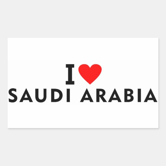 I Liebe Saudi-Arabien Land wie Herzreise Rechteckiger Aufkleber (Vorderseite)