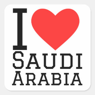 I Liebe Saudi-Arabien Quadratischer Aufkleber
