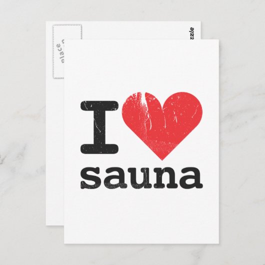 I Liebe Sauna Postkarte (Vorne/Hinten)