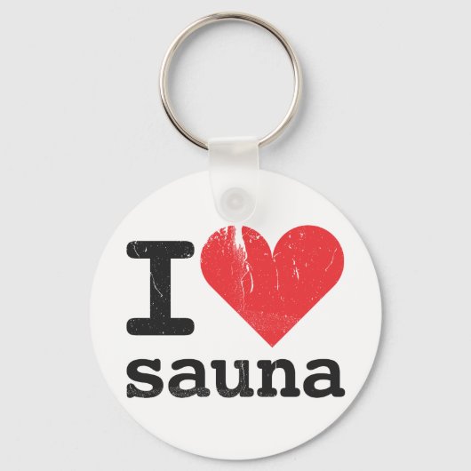 I Liebe Sauna Schlüsselanhänger (Vorderseite)