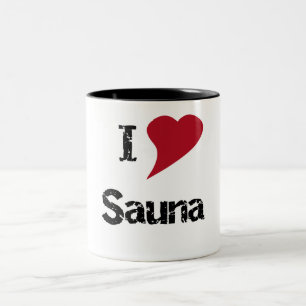 I Liebe Sauna Zweifarbige Tasse