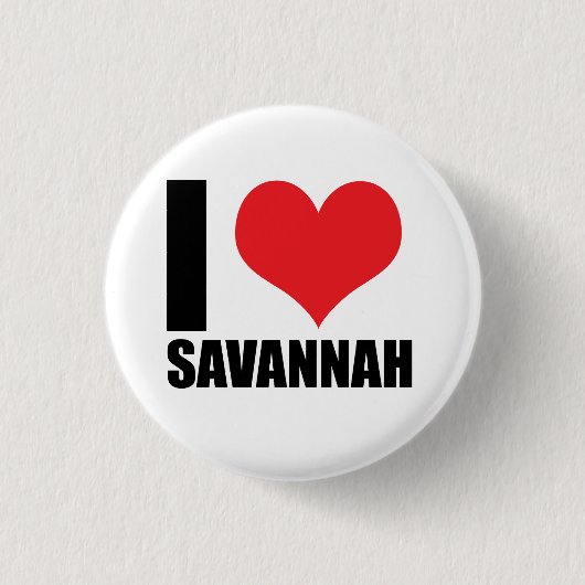 I Liebe Savannah Button (Vorderseite)