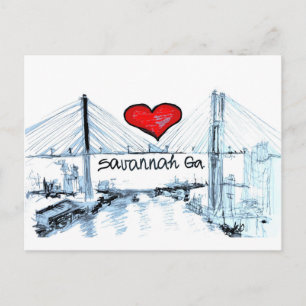 I Liebe Savannah Ga Postkarte