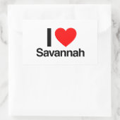 i Liebe Savannah Rechteckiger Aufkleber (Tasche)