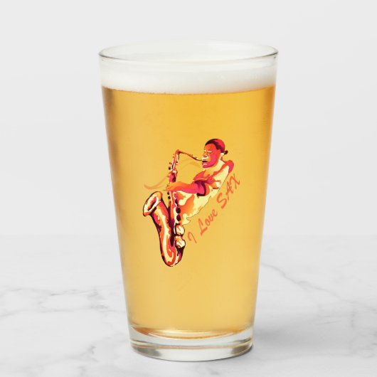 I Liebe Sax Glas (Vorne (Gefüllt))