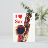 I Liebe Sax Postkarte (Stehend Vorderseite)