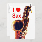 I Liebe Sax Postkarte (Vorne/Hinten)