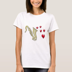 I Liebe Saxaphone Herzen T-Shirt