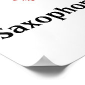 I Liebe Saxophone Rotes Herz Musiknoten Poster (Ecke)