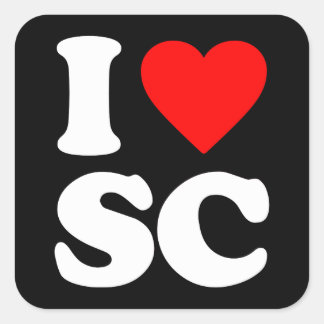 I LIEBE SC QUADRATISCHER AUFKLEBER
