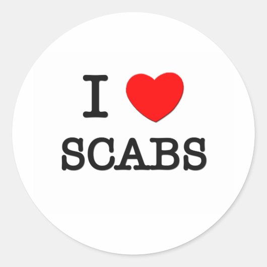 I Liebe Scabs Runder Aufkleber (Vorderseite)