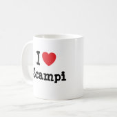 I Liebe Scampi T - Shirt Kaffeetasse (Vorderseite Links)