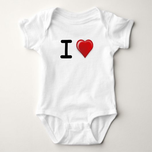 I LIEBE Schablone Baby Strampler (Vorderseite)