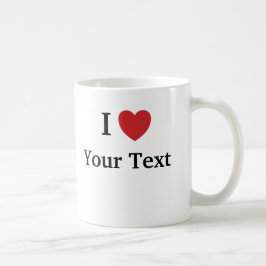 I Liebe-Schablonen-Tasse - addieren Sie Text Kaffeetasse