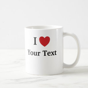 I Liebe-Schablonen-Tasse - addieren Sie Text Kaffeetasse