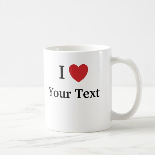 I Liebe-Schablonen-Tasse - addieren Sie Text Kaffeetasse (Rechts)
