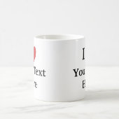I Liebe-Schablonen-Tasse - addieren Sie Text Kaffeetasse (Mittel)