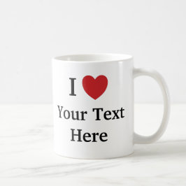 I Liebe-Schablonen-Tasse - addieren Sie Text Kaffeetasse