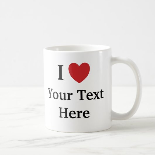 I Liebe-Schablonen-Tasse - addieren Sie Text Kaffeetasse (Rechts)