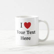 I Liebe-Schablonen-Tasse - addieren Sie Text +