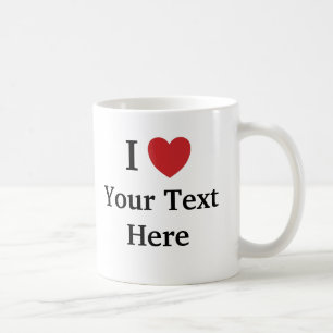 I Liebe-Schablonen-Tasse - addieren Sie Text + Kaffeetasse