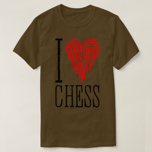 I Liebe Schach Herzschrittmacher Master Coach Stüc T-Shirt (Design vorne)