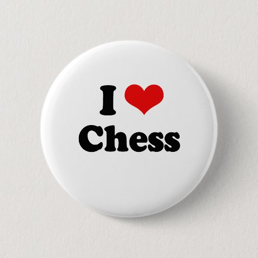 I Liebe-Schach-T-Shirt Button (Vorderseite)
