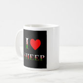 I Liebe-Schaf-Tasse (Waliser/Wales-Version) Kaffeetasse (Vorderseite Links)
