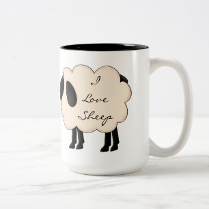 I Liebe-Schaf-Tasse Zweifarbige Tasse