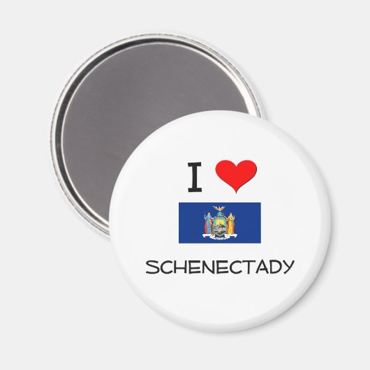 I Liebe Schenectady New York Magnet (Vorderseite/Rückseite)