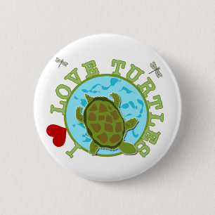 I Liebe-Schildkröte-T-Shirts und Geschenke Button