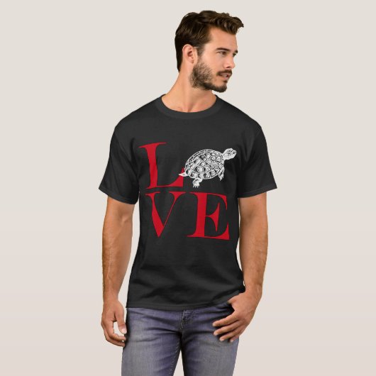 I Liebe-Schildkröten - Dunkelheit farbiges T-Shirt (Vorne ganz)