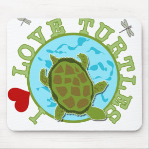 I Liebe-Schildkröten Mousepad