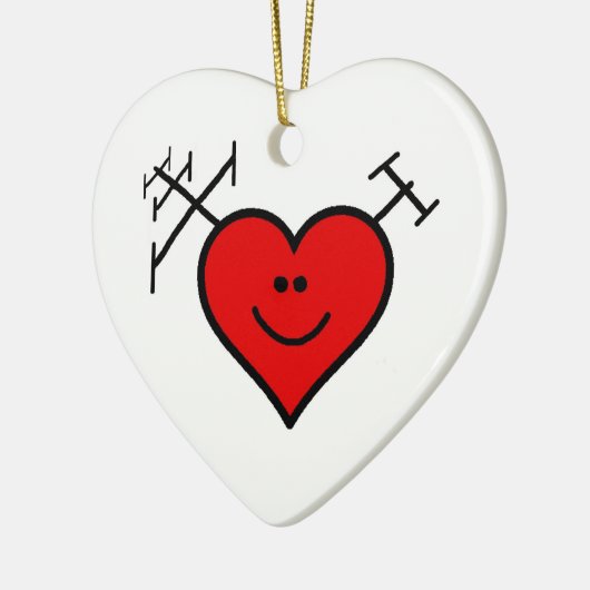 I Liebe-Schinken-Radio-Verzierung durch Keramikornament (Links)