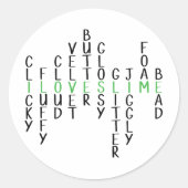 I Liebe Schleimkleber Runder Aufkleber (Vorderseite)