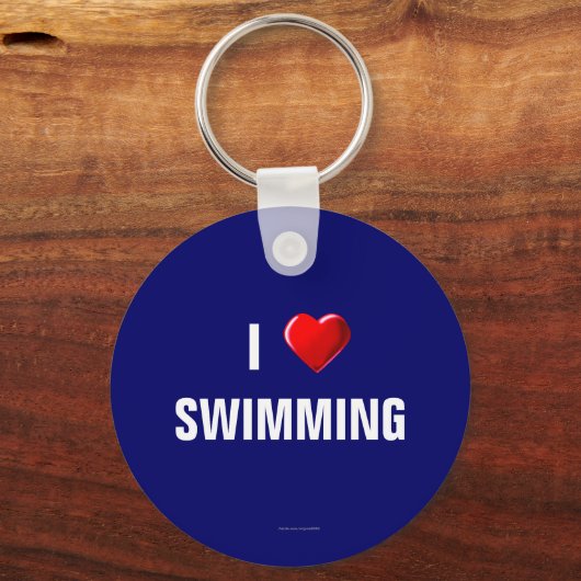 I Liebe Schlüsselanhänger schwimmen (Vorderseite)