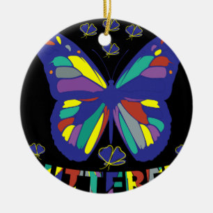 i-Liebe-Schmetterling-Typografie-Zitate-Vintag Keramik Ornament