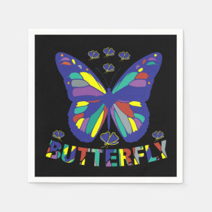 i-Liebe-Schmetterling-Typografie-Zitate-Vintag Serviette
