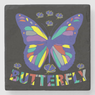 i-Liebe-Schmetterling-Typografie-Zitate-Vintag Steinuntersetzer