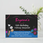 I Liebe Schminken Swirl Geburtstagsfeier Einladung (Stehend Vorderseite)