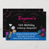 I Liebe Schminken Swirl Geburtstagsfeier Einladung (Vorne/Hinten)