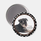 I Liebe Schnauzers Magnet (Vorderseite/Rückseite)