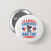 I Liebe Schnauzers und die USA Button (Vorne & Hinten)