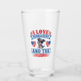 I Liebe Schnauzers und die USA Glas
