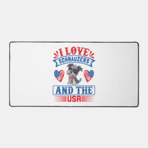 I Liebe Schnauzers und die USA Schreibtischunterlage
