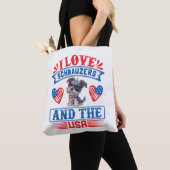 I Liebe Schnauzers und die USA Tasche (Von Nahem)